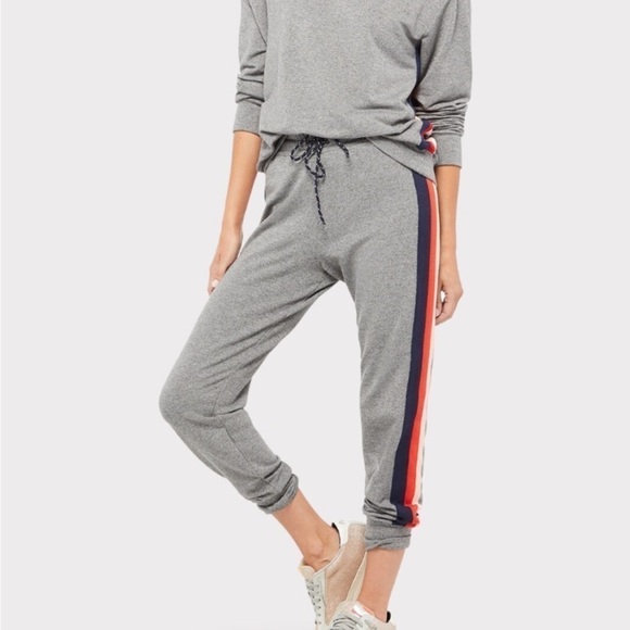 Sundry Side Stripe Jogger Pants Heather Grey Size 0/XS Drawstring - Picture 1 of 11